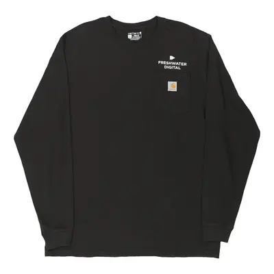Freshwater Digital Carhartt Tall Long Sleeve T-Shirt - Large Black Cotton