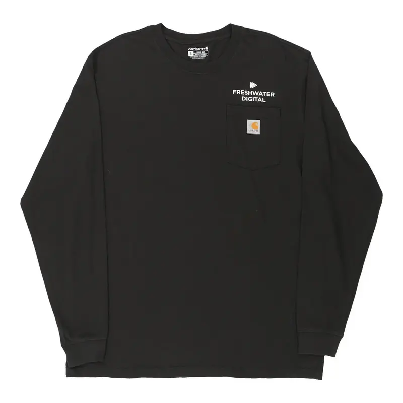 Freshwater Digital Carhartt Tall Long Sleeve T-Shirt - Large Black Cotton