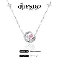 【#257 Sailor Moon】Sakura Pink vvs Synthetic Moissanite Heart Necklace in 925 Sterling Silver 1/2Carat Mother's Day gift w...