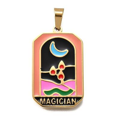 Tarot 304 Stainless Steel Enamel Pendants