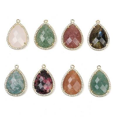Natural Mixed Stone Faceted Pendants