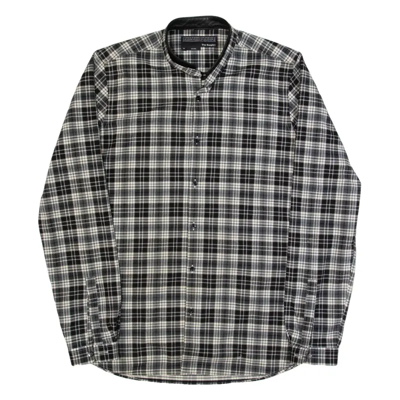 THE KOOPLES Fitted Mens Flannel Shirt Black Check Long Sleeve M