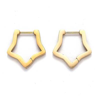 304 Stainless Steel Star Huggie Hoop Earrings