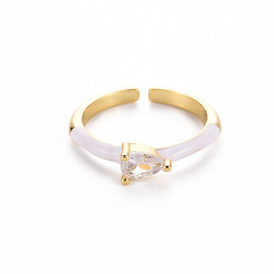 Brass Enamel Cuff Rings