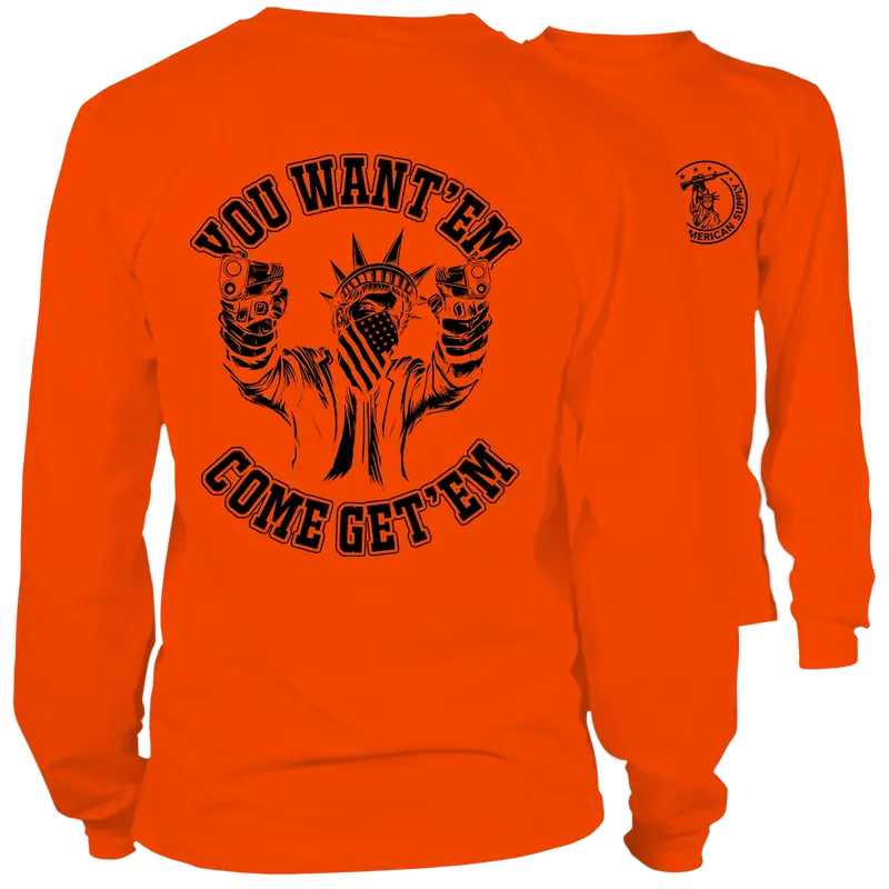 Come Get'em - Long Sleeve Hi-Vis Safety Orange Shirt