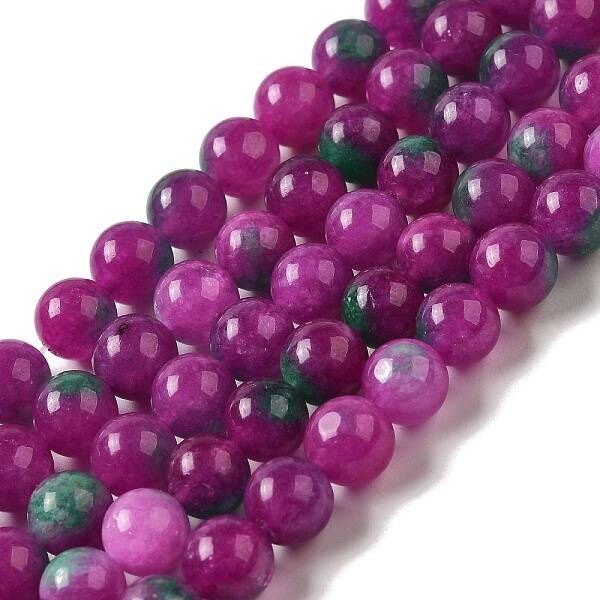Natural Dyed White Jade Beads Strands