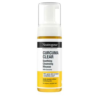 Neutrogena Schiuma Detergente Lenitiva Alla Curcuma Per Pelli Sensibili, Miste E Problematiche Curcuma Clear (Mousse Detergen...