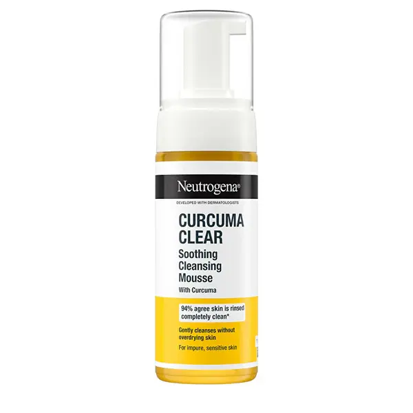Neutrogena Schiuma Detergente Lenitiva Alla Curcuma Per Pelli Sensibili, Miste E Problematiche Curcuma Clear (Mousse Detergen...