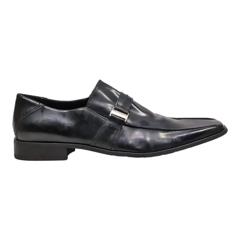 KENNETH COLE Monk Shoes Black Leather Mens UK 12