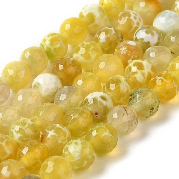 Dyed & Heated Natural Fire Crackle Agate Beads Strands