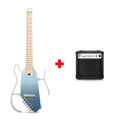 Donner HUSH™ I PRO Acoustic-Electric Travel Guitar - Hawaiian Blue / Guitar+20W Amplifier