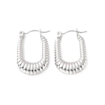 Non-Tarnish 304 Stainless Steel Rectangle Hoop Earrings
