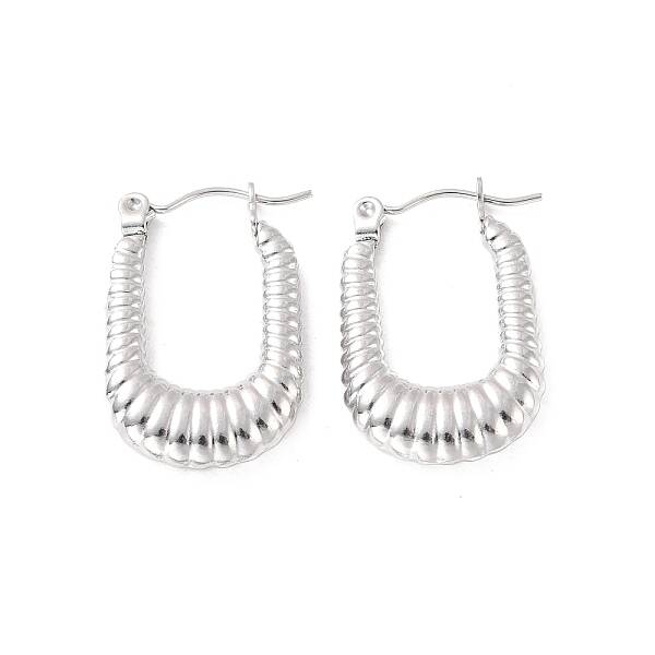 Non-Tarnish 304 Stainless Steel Rectangle Hoop Earrings