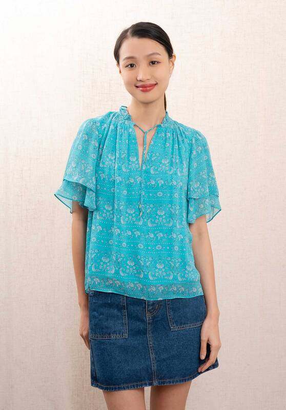 Blouse Stelie 4eva45-v09136 Turquoise | Color: TURQUOISE | Size: FR-38