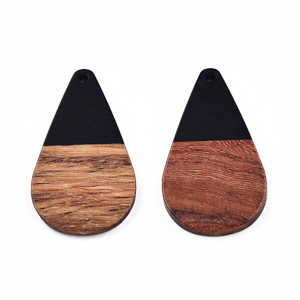 Opaque Resin & Walnut Wood Pendants