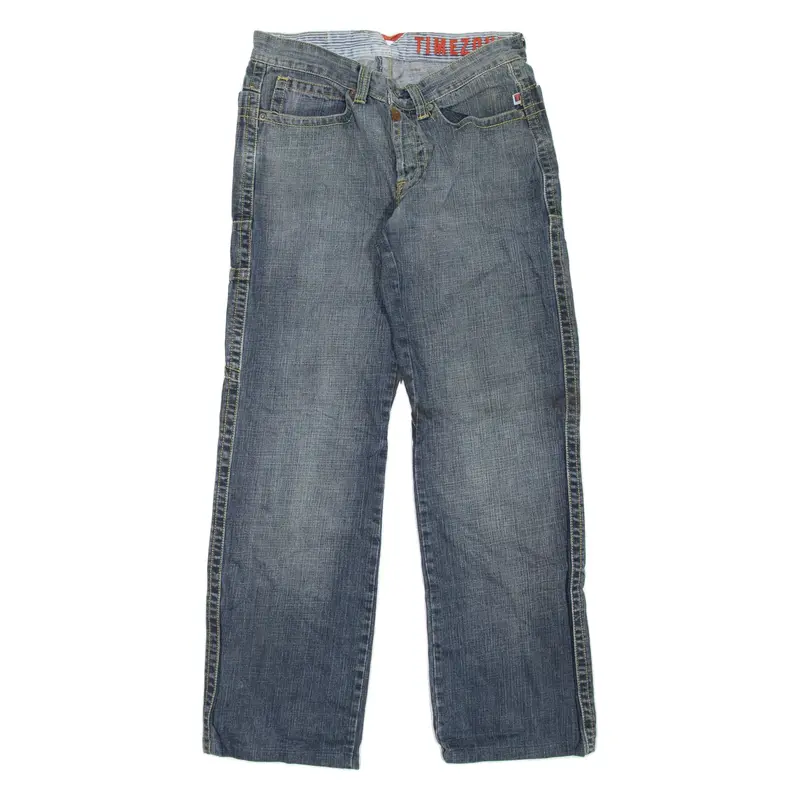 TIMEZONE Mens Jeans Blue Regular Straight Stone Wash W34 L34