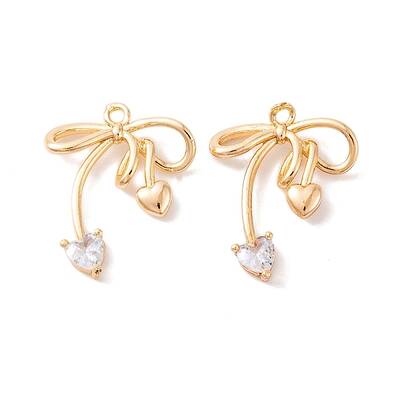 Brass Micro Pave Clear Cubic Zirconia Pendants