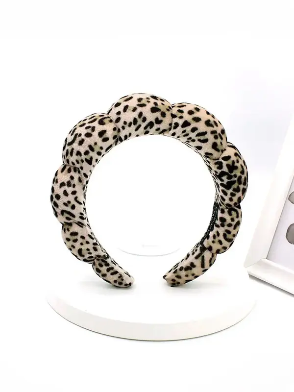 Leopard Print Hair Hoop, Fashionable Hair Accessories for Women & Girls, Cloud Sense Hair Band, Wash Face, Bath, Make Up, Fix...