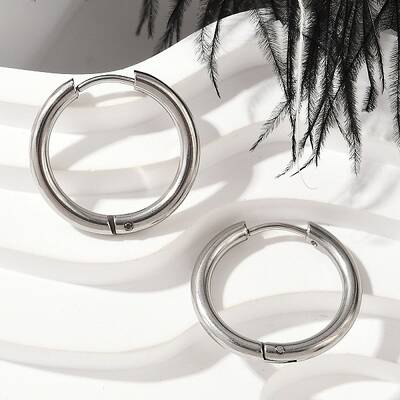 202 Stainless Steel Huggie Hoop Earrings