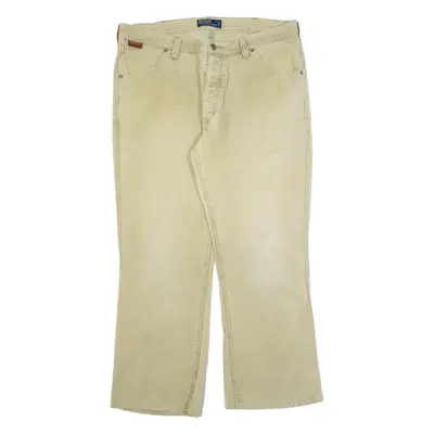 POLO RALPH LAUREN Mens Corduroy Trousers Cream Regular Straight W36 L27
