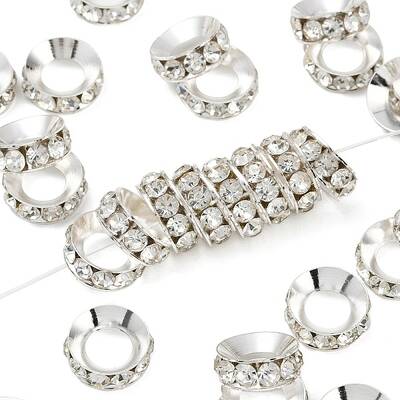 Brass Rhinestone Spacer Beads