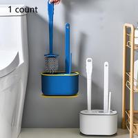 Toilet Brush with Holder, 1 Set 3-in-1 Long Handle Toilet Brush, Wall Mounted Quick Drying Toilet Cleaning Brush, Bathroom Cl...
