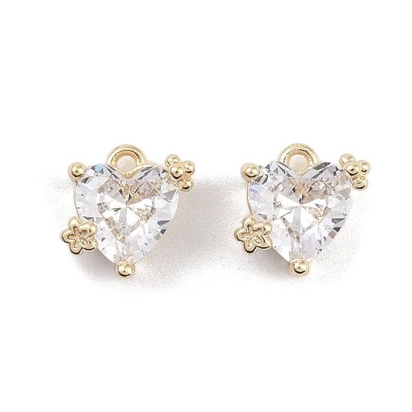Brass Micro Pave Clear Cubic Zirconia Pendants