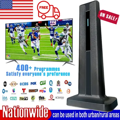 TV Antenna – Compact Indoor 4K HDTV Digital Antenna for Smart TVs, Easy Setup, Strong Signal Reception for Apartments, Bedr...