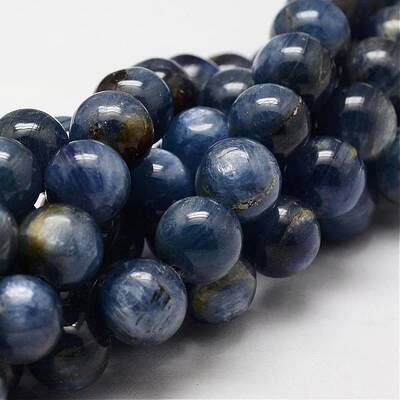 Natural Grade AB Kyanite/Cyanite/Disthene Round Bead Strands