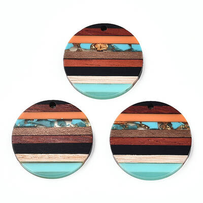 Transparent Resin & Walnut Wood Pendants