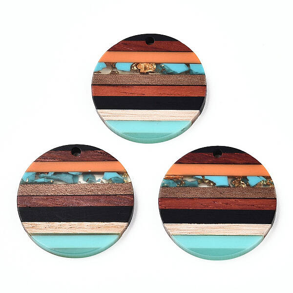 Transparent Resin & Walnut Wood Pendants