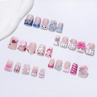Cute Charms Decor Fake Nails, 10pcs Removable False Nails for Women Girls Nail Art, Effortless Press on Nails Manicure Set, ...