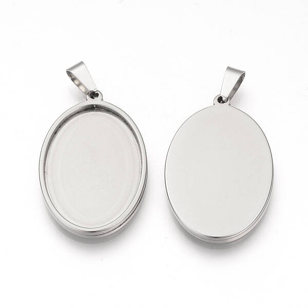 Non-Tarnish 304 Stainless Steel Pendant Cabochon Settings