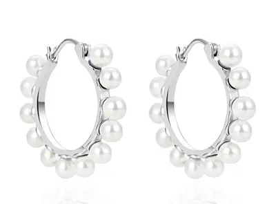 Agato Silver rings with genuine pearls AGT-E047K-P