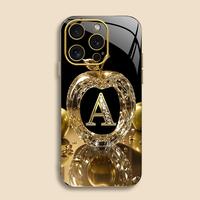 Suitable for [iPhone 16 Pro Max] New high-end gold letter electroplated gold edge mobile phone case new business simple explo...