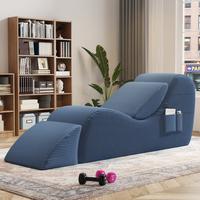 Ergonomic Yoga Lounge Chair for Adults – Indoor Floor Chaise with Ottoman, Lumbar Pillow & Side Pocket – Perfect for Stre...