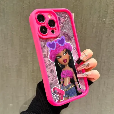 Fashionable Barbie Pattern Phone Case, Shockproof Phone Protective Cover, Phone Accessories Compatible with iPhone 11 12 13 1...