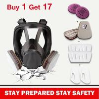 Reusable Respirators, Pomerol 11/16/17-in-1 Half & Full Face Gas Mask with Dual Filter Cartridge – Anti-Dust, Anti-Virus, A...