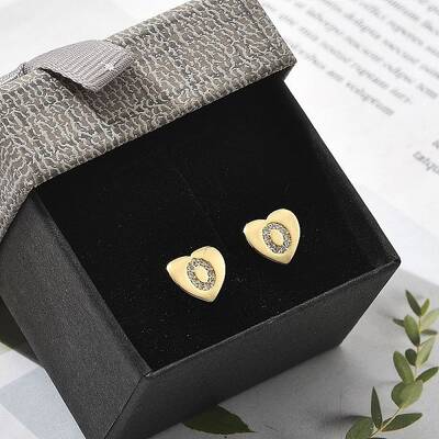 Rack Plating Brass Micro Pave Clear Cubic Zirconia Stud Earrings
