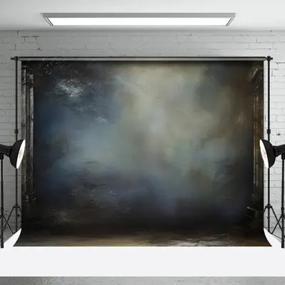 Vague Blue Old Master Wall Portrait Studio Backdrop - Aperturee