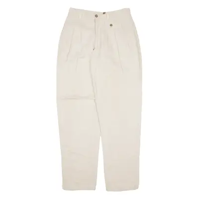 SPENGLER Womens Trousers Beige Relaxed Tapered Linen W29 L33