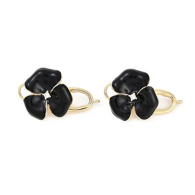 Brass Micro Pave Clear Cubic Zirconia Fold Over Clasps