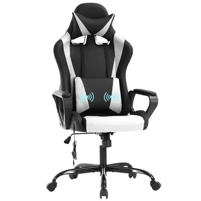 Gaming Chair Massage Office Chair Racing Chair High Back PU Leather Ergonomic Table Chair Rotating Computer Chair Height Adju...