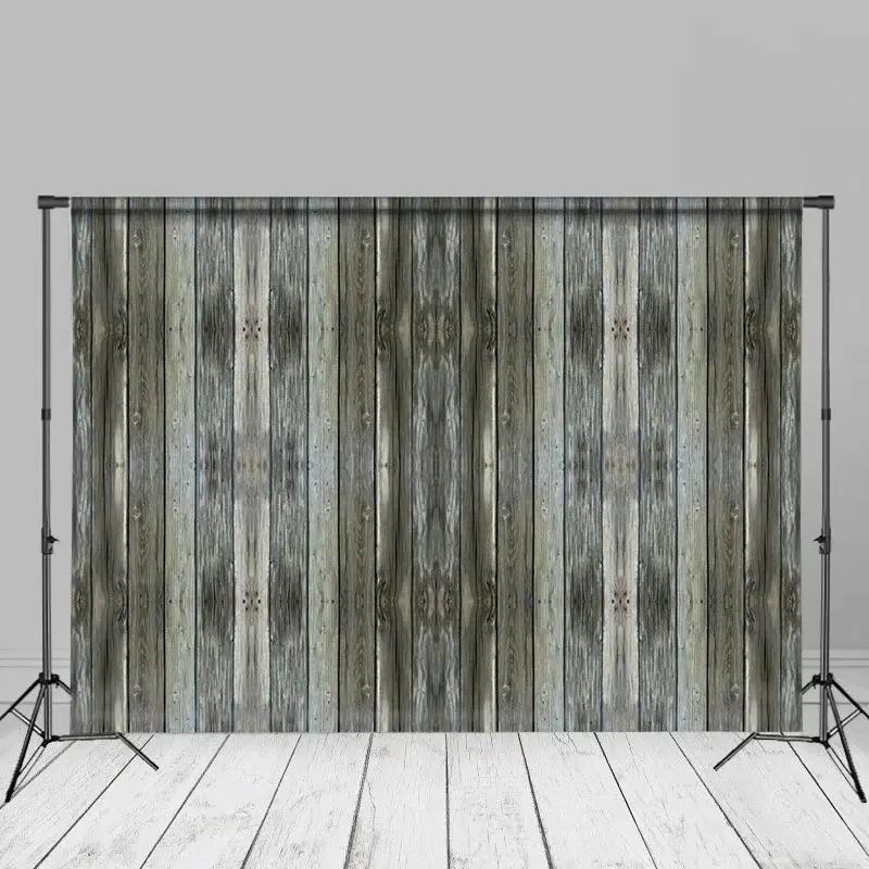 Rustic Green Plank Art Portraits Photography Backdrop - Aperturee