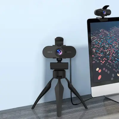 Full HD 1080P Webcam with Privacy Cover & Bracket, USB Plug & Play Dual Noise Reduction Laptop Webcam, Meeting Camera, Stude...