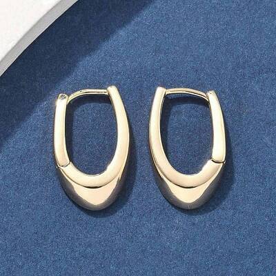 U-Shaped Brass Hoop Earrings