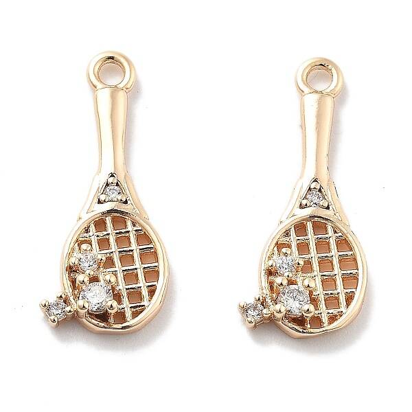 Rack Plating Brass Clear Cubic Zirconia Pendants