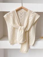 Solid Color Crochet Open Front Cape, Casual Trendy Solid Shawl for Women, Fashion Accessories for Daily Wear, Casual Soft Sha...