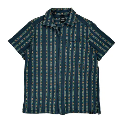 Prana Slim Fit Short Sleeve Shirt - Small Blue Cotton