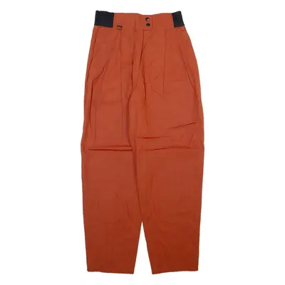 Womens Trousers Orange Regular Tapered Linen W28 L29